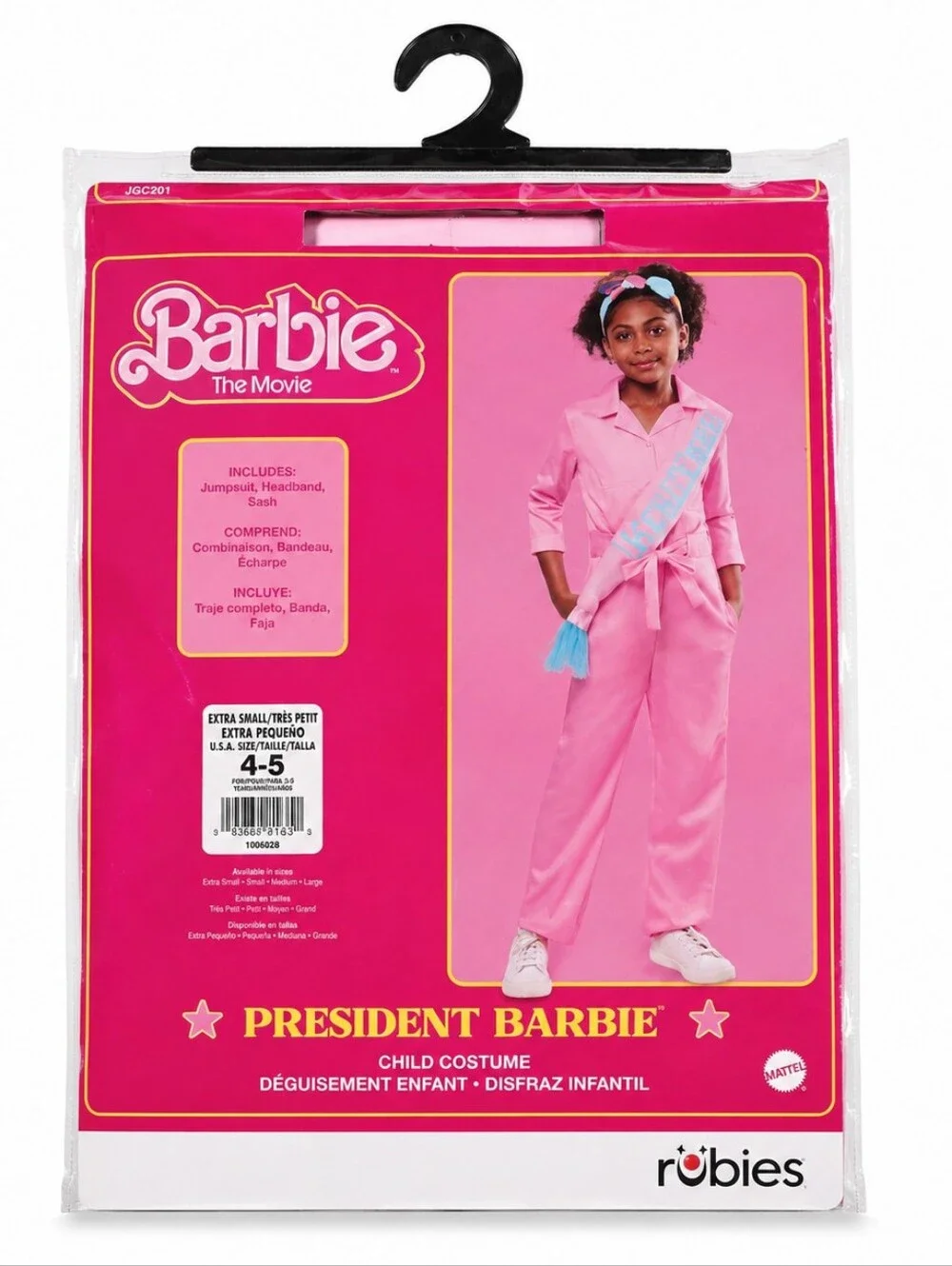 NWT Rubies Barbie The Movie President Barbie Child Costume XS 4–5 Yrs Costume
